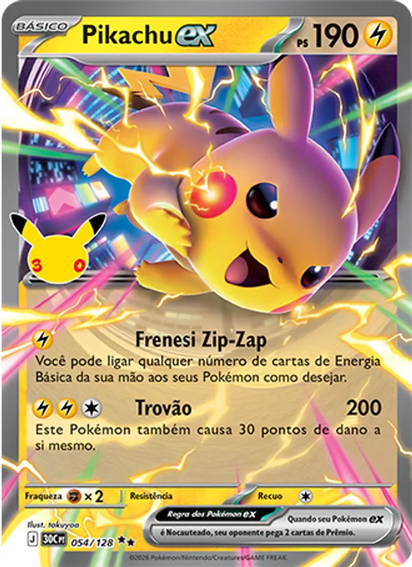 Carta Pikachu ex, nº 054 de Celebração de 30 Anos