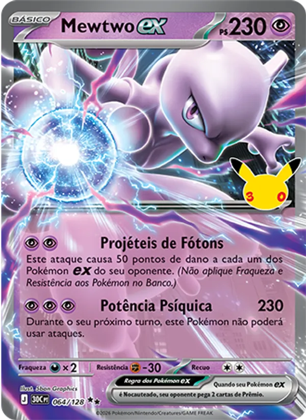 Carta Mewtwo ex, nº 064 de Celebração de 30 Anos