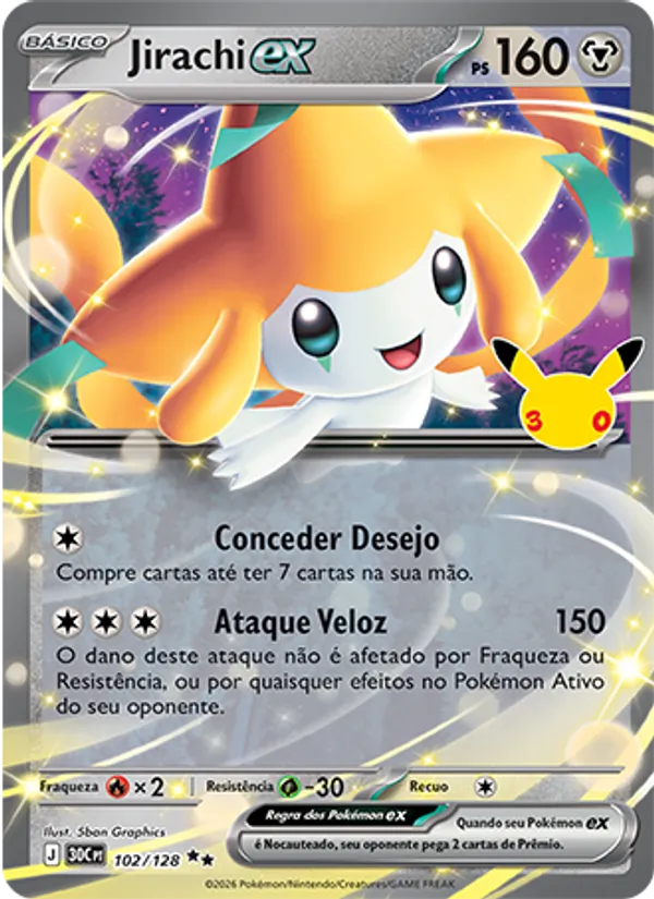 Carta Jirachi ex, nº 102 de Celebração de 30 Anos