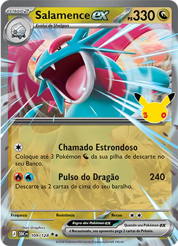 Carta Salamence ex, nº 109 de Celebração de 30 Anos