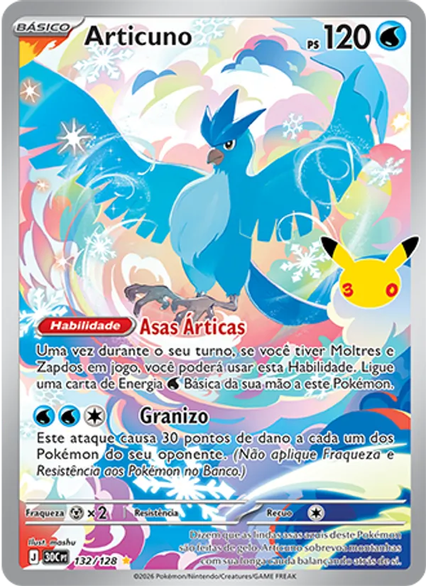 Carta Articuno, nº 132 de Celebração de 30 Anos