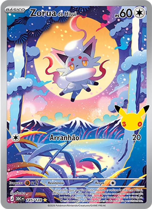 Carta Zorua de Hisui, nº 145 de Celebração de 30 Anos