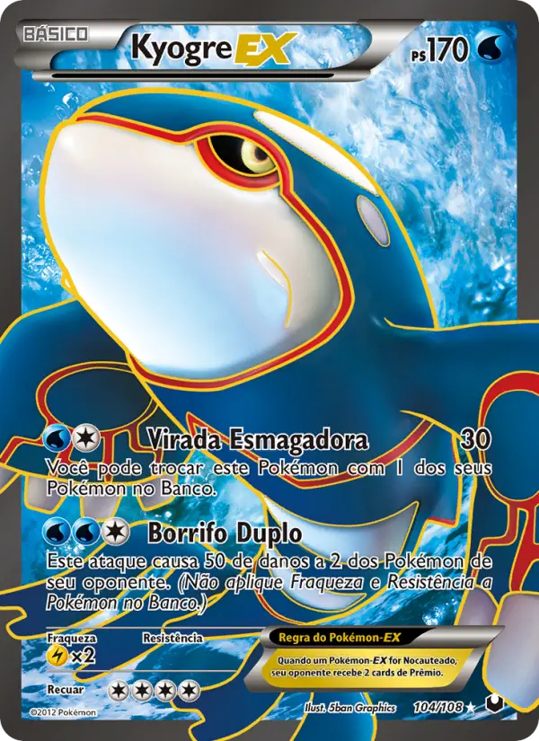 Carta Kyogre-EX, nº 104 de Exploradores da Escuridão