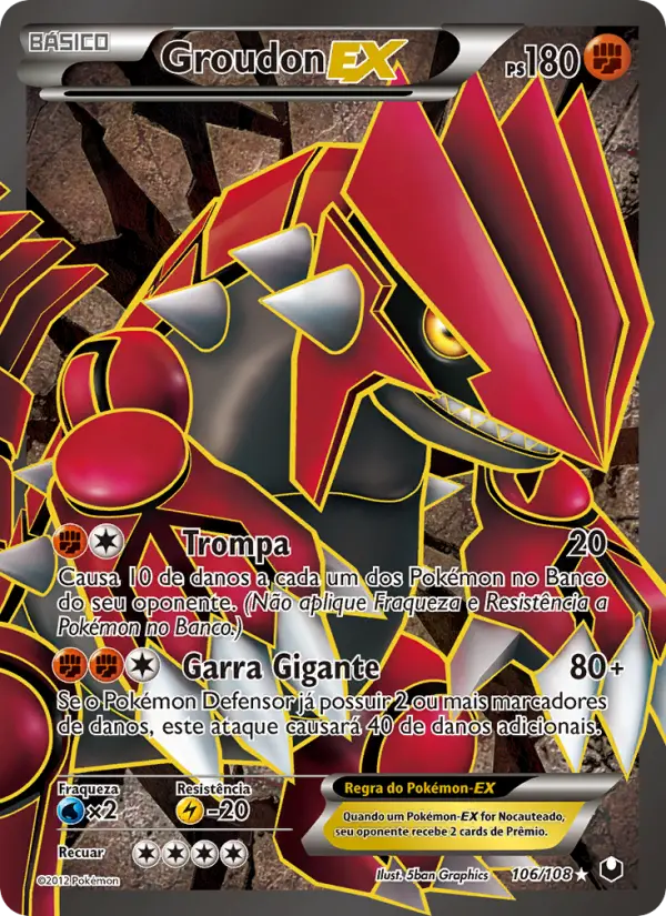 Carta Groudon-EX, nº 106 de Exploradores da Escuridão