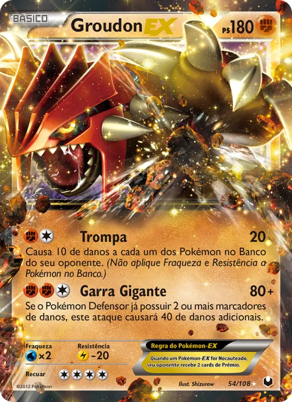 Carta Groudon-EX, nº 54 de Exploradores da Escuridão