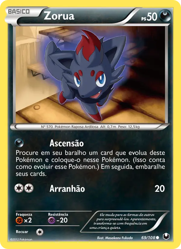 Carta Zorua, nº 69 de Exploradores da Escuridão