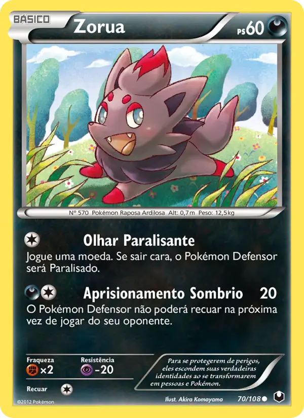 Carta Zorua, nº 70 de Exploradores da Escuridão