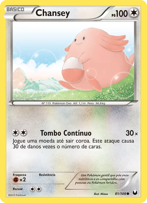 Carta Chansey, nº 81 de Exploradores da Escuridão