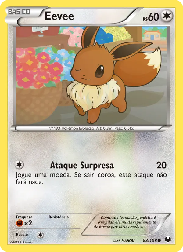 Carta Eevee, nº 83 de Exploradores da Escuridão