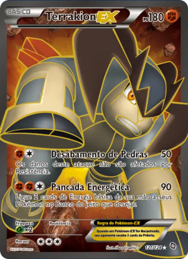 Carta Terrakion-EX, nº 121 de Dragões Enaltecidos