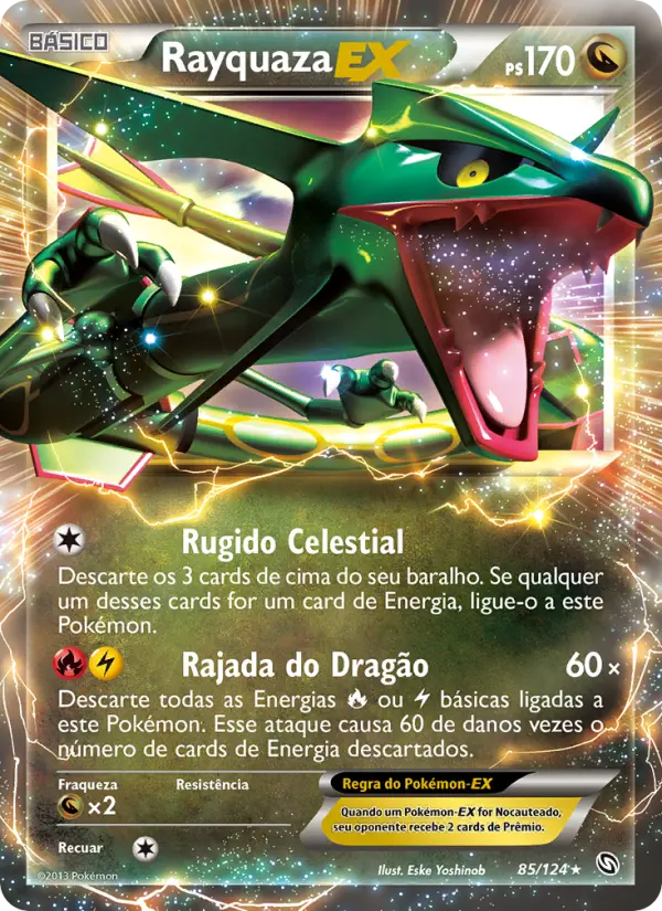 Carta Rayquaza-EX, nº 85 de Dragões Enaltecidos