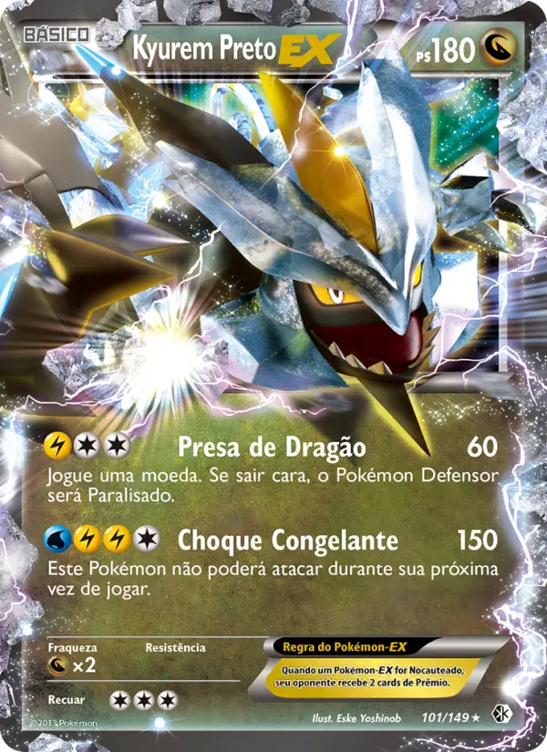Carta Kyurem Preto-EX, nº 101 de Fronteiras Cruzadas