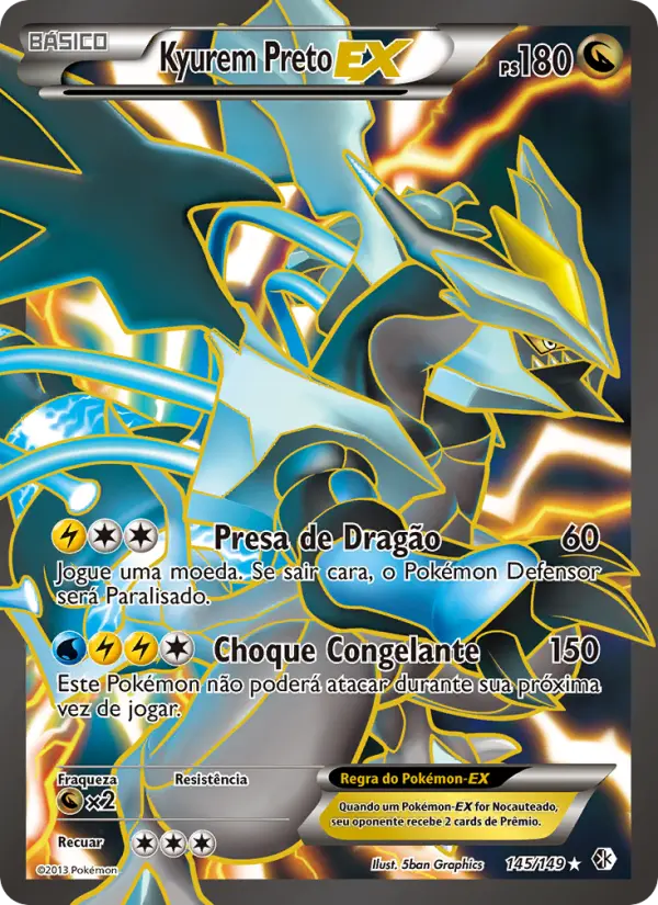 Carta Kyurem Preto-EX, nº 145 de Fronteiras Cruzadas