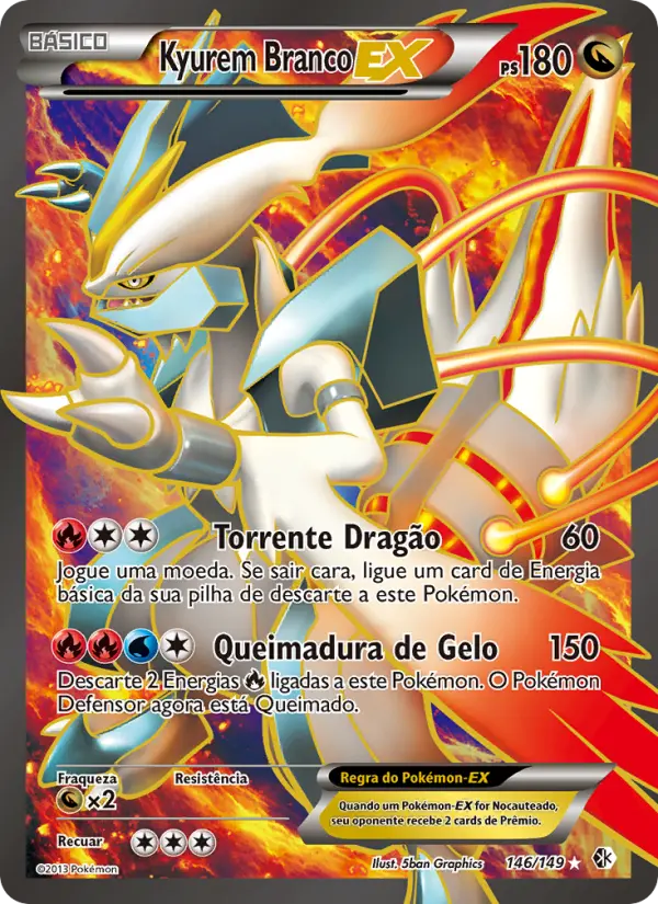 Carta Kyurem Branco-EX, nº 146 de Fronteiras Cruzadas