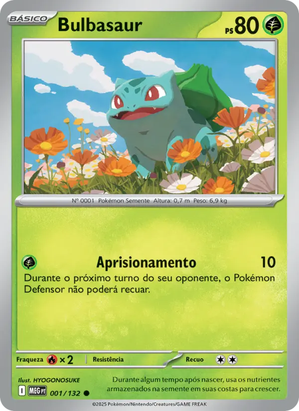 Carta Bulbasaur, nº 001 de Megaevolução