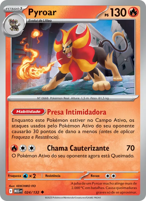 Carta Pyroar, nº 024 de Megaevolução