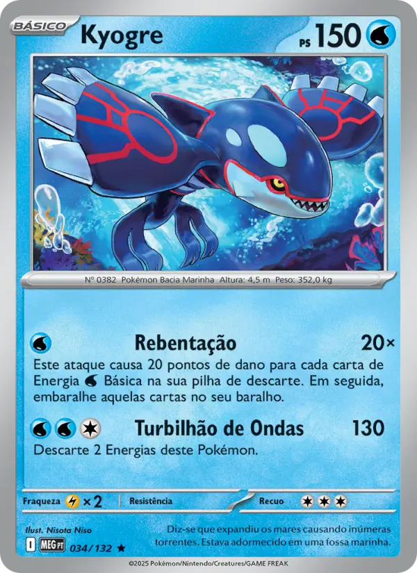 Carta Kyogre, nº 034 de Megaevolução