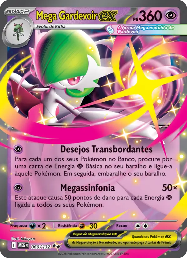 Carta Mega Gardevoir ex, nº 060 de Megaevolução