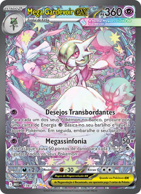 Carta Mega Gardevoir ex, nº 178 de Megaevolução