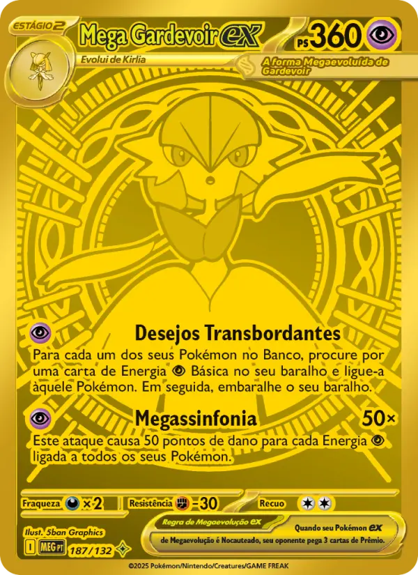 Carta Mega Gardevoir ex, nº 187 de Megaevolução