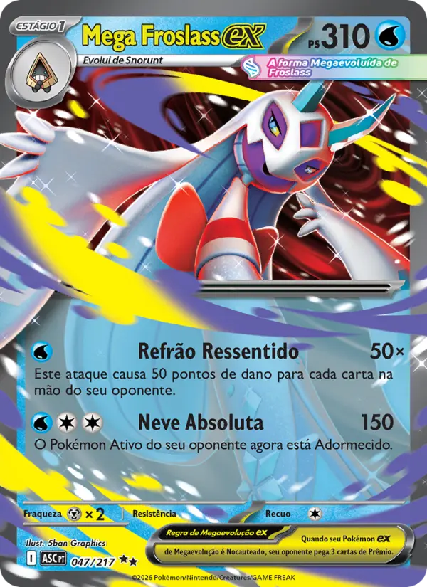 Carta Mega Froslass ex, nº 047 de Heróis Excelsos