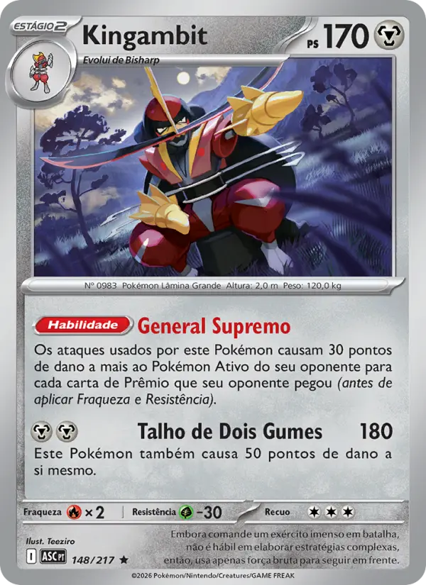 Carta Kingambit, nº 148 de Heróis Excelsos