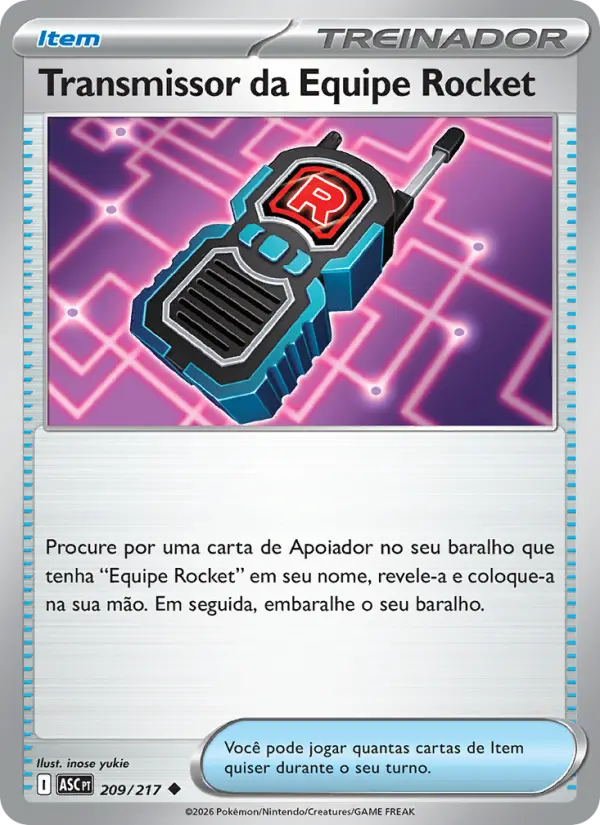 Carta Transmissor da Equipe Rocket, nº 209 de Heróis Excelsos