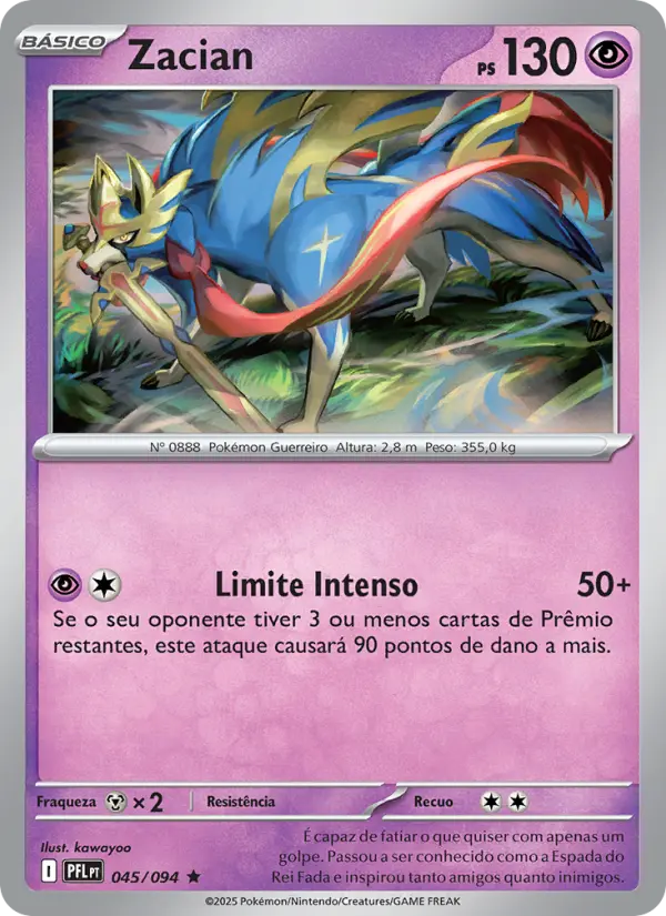 Carta Zacian, nº 045 de Fogo Fantasmagórico