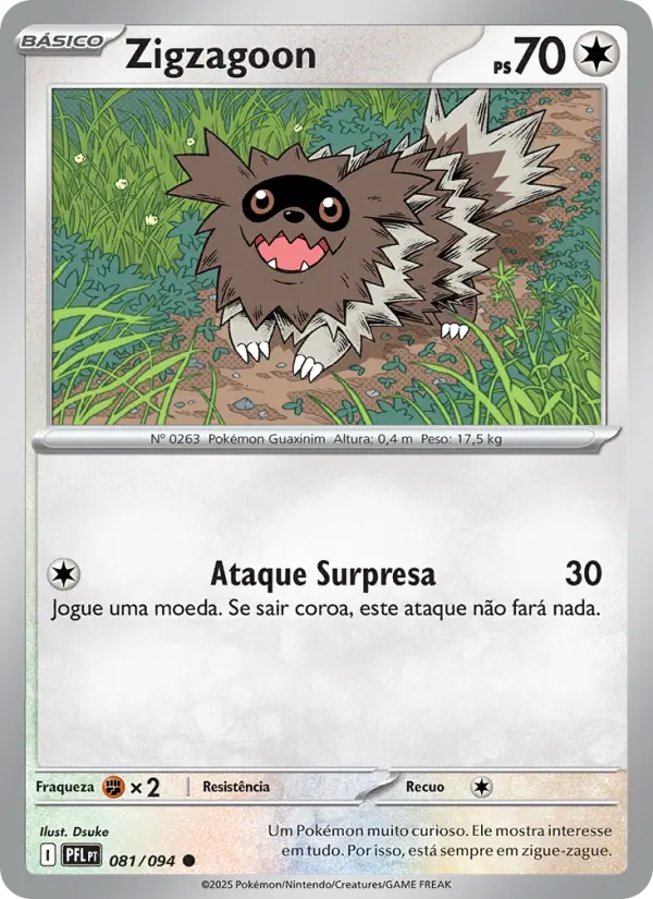 Carta Zigzagoon, nº 081 de Fogo Fantasmagórico