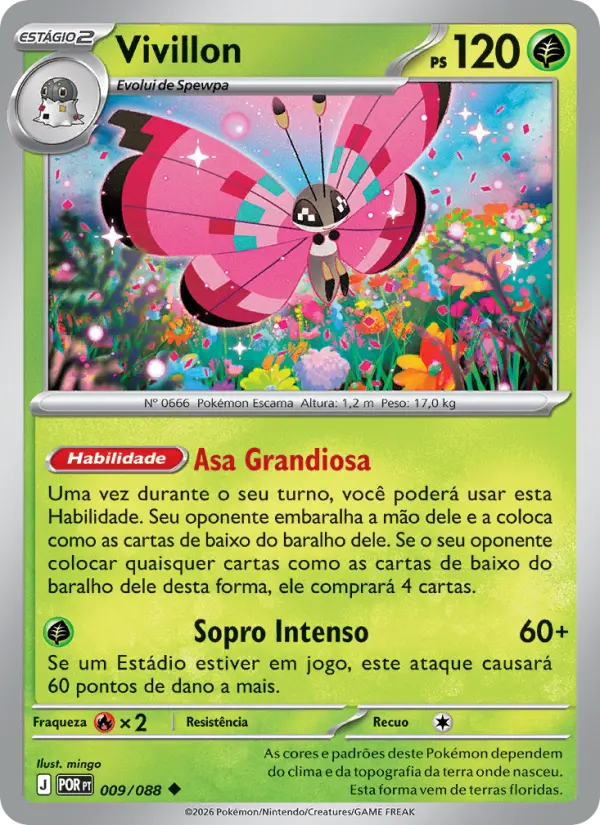 Carta Vivillon, nº 009 de Equilíbrio Perfeito