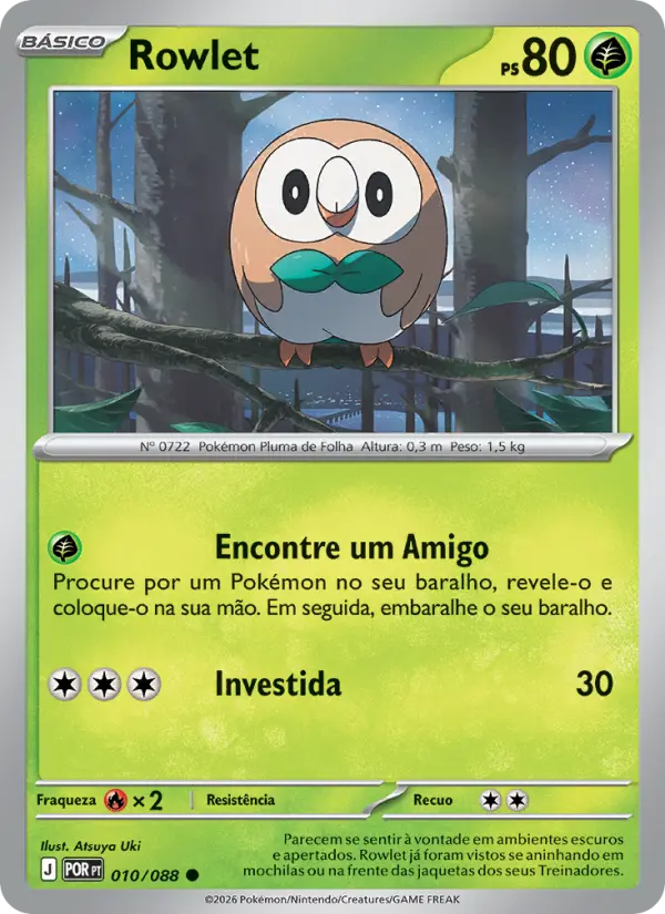 Carta Rowlet, nº 010 de Equilíbrio Perfeito