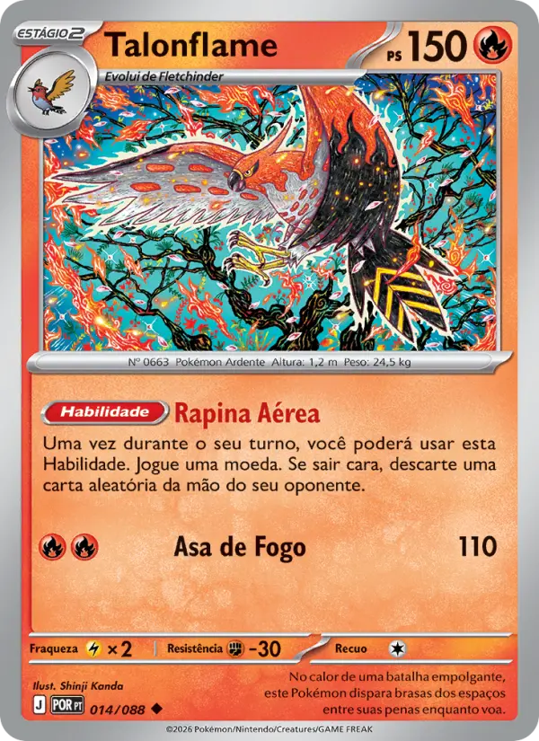 Carta Talonflame, nº 014 de Equilíbrio Perfeito