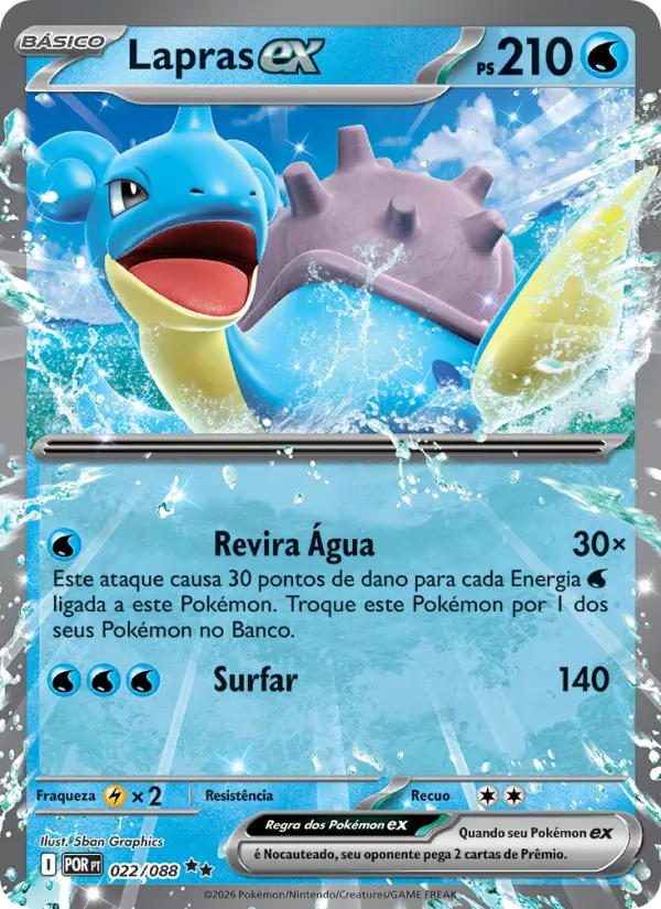 Carta Lapras ex, nº 022 de Equilíbrio Perfeito