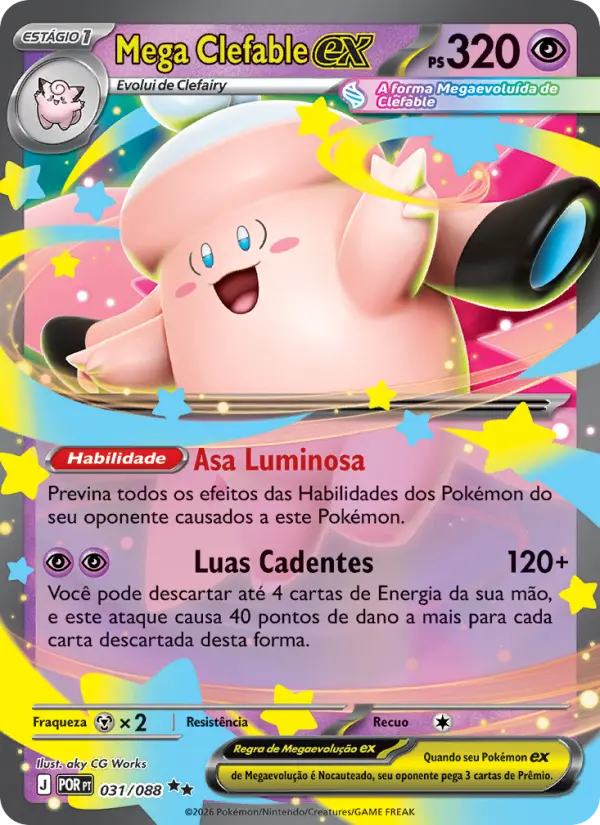 Carta Mega Clefable ex, nº 031 de Equilíbrio Perfeito