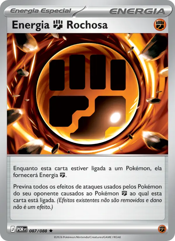 Carta Energia Fighting Rochosa, nº 087 de Equilíbrio Perfeito