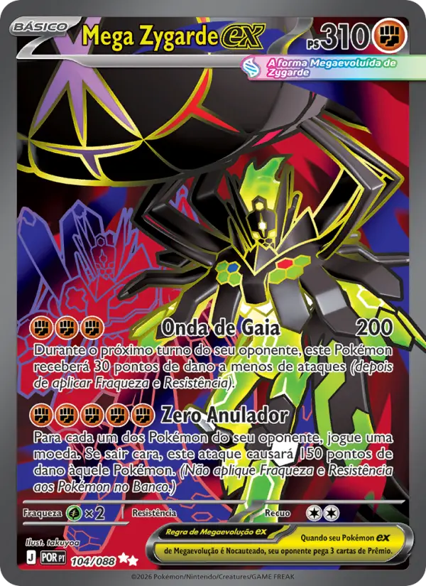 Carta Mega Zygarde ex, nº 104 de Equilíbrio Perfeito