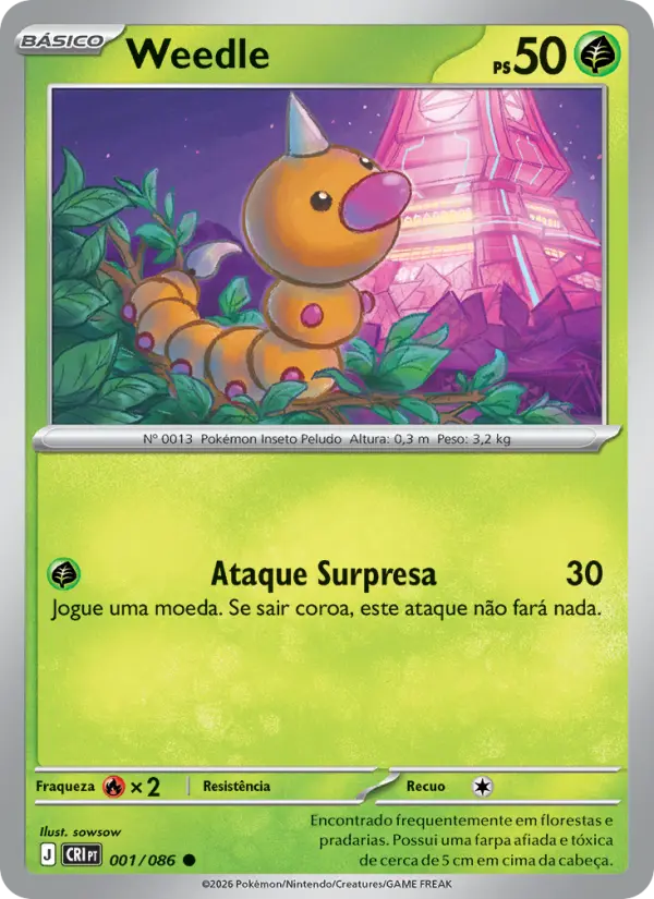 Carta Weedle, nº 001 de Caos Ascendente