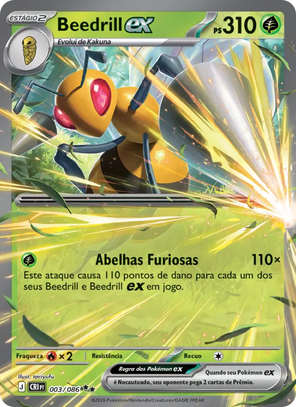 Carta Beedrill ex, nº 003 de Caos Ascendente