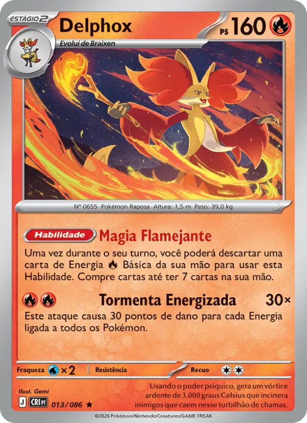 Carta Delphox, nº 013 de Caos Ascendente