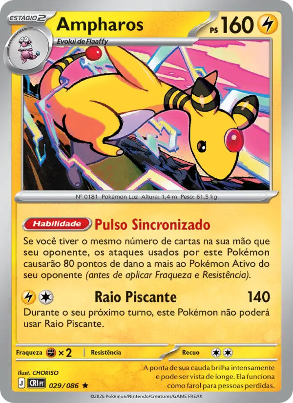 Carta Ampharos, nº 029 de Caos Ascendente