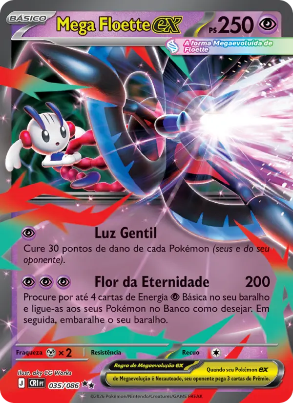 Carta Mega Floette ex, nº 035 de Caos Ascendente