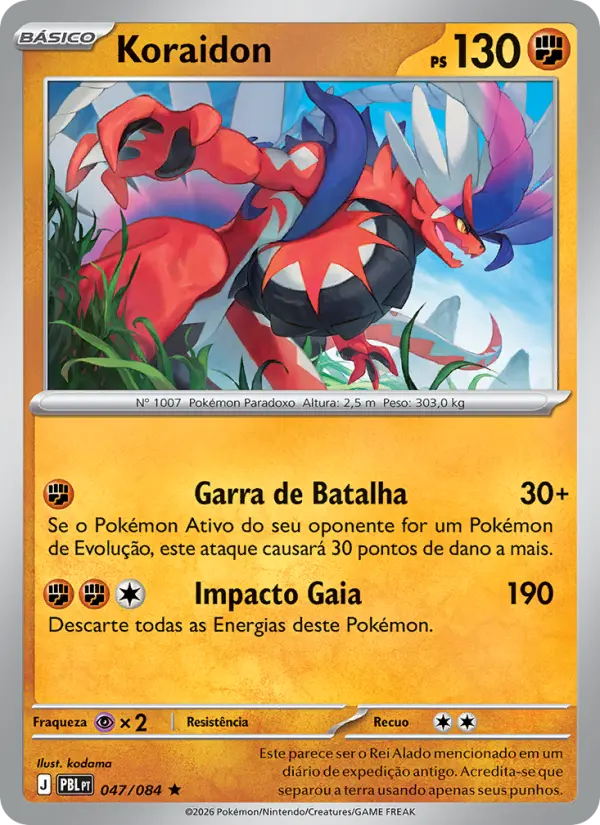 Carta Koraidon, nº 047 de Escuridão Absoluta