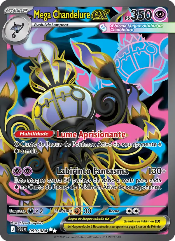 Carta Mega Chandelure ex, nº 099 de Escuridão Absoluta