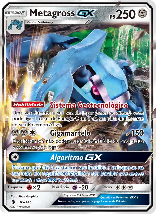 Carta Metagross GX, nº 85 de Guardiões Ascendentes