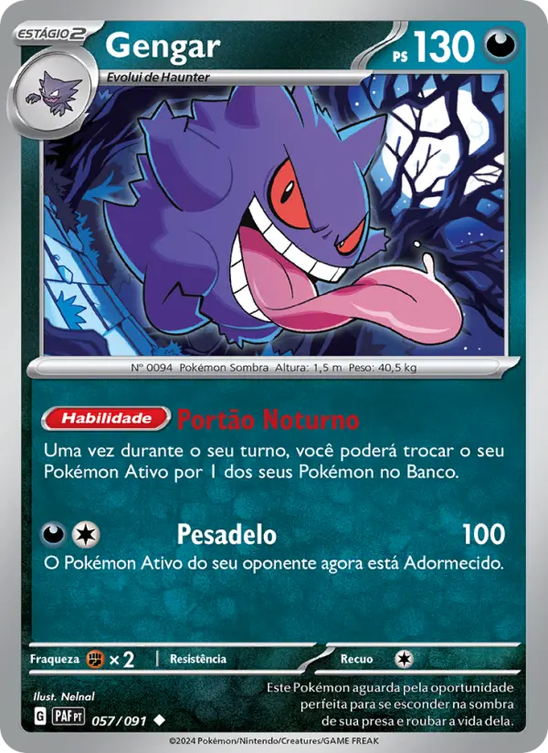 Carta Gengar, nº 057 de Destinos de Paldea