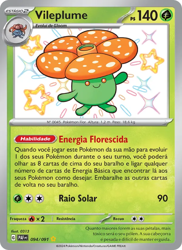 Carta Vileplume, nº 094 de Destinos de Paldea
