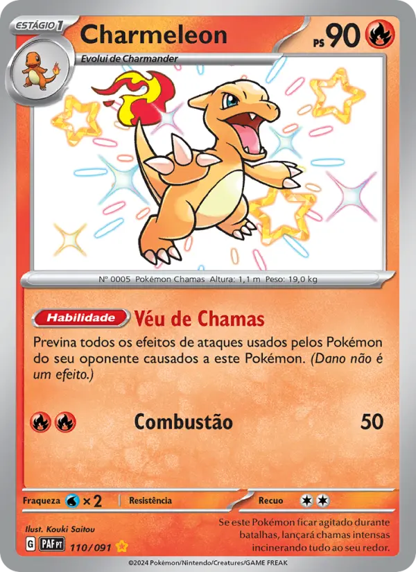Carta Charmeleon, nº 110 de Destinos de Paldea