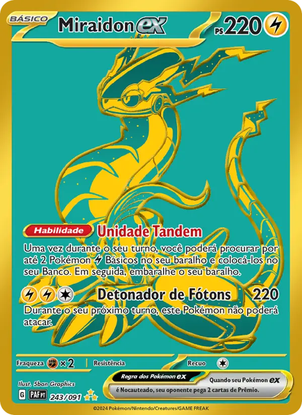 Carta Miraidon ex, nº 243 de Destinos de Paldea