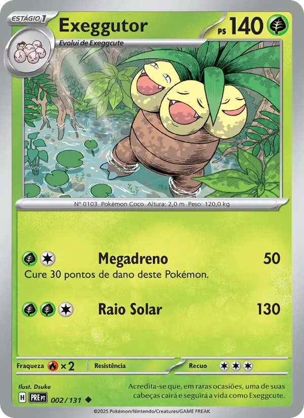 Carta Exeggutor, nº 002 de Evoluções Prismáticas