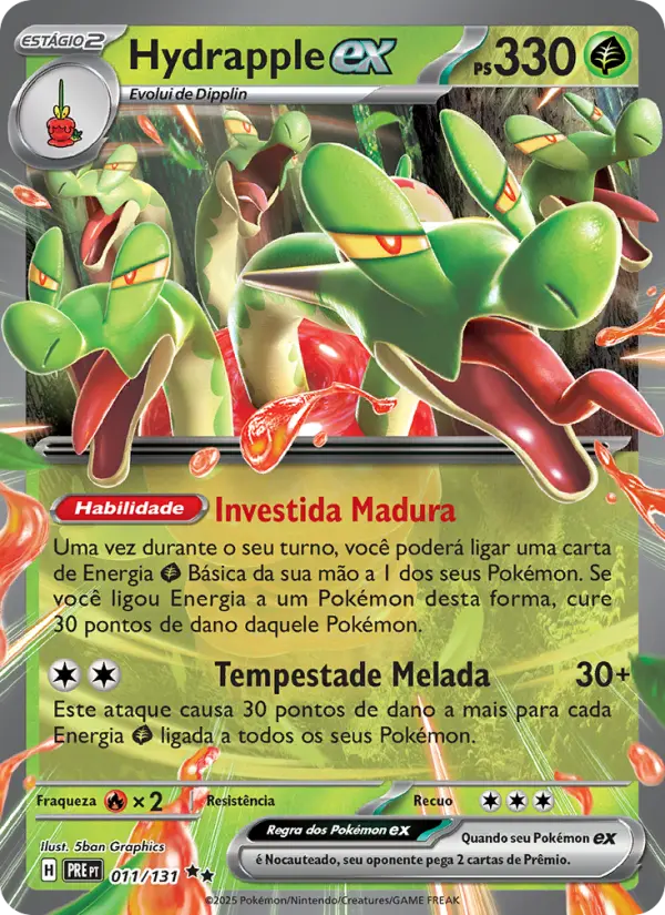 Carta Hydrapple ex, nº 011 de Evoluções Prismáticas